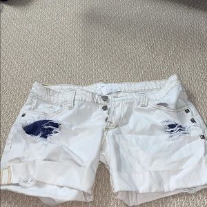 Penney White Denim Distressed Shorts Size 8 NWT